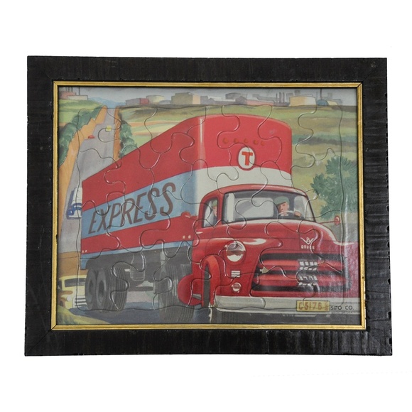 Vintage SIFO Toys 1954 Trucks Framed Puzzle Set - Picture 2 of 16